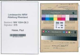 Entnazifizierung Paul Hasse , geb. 27.06.1901 (Chemotechniker)