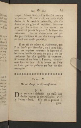 Chap. V. De la danse de divertissements