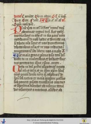 [79r - 118v] Psalterium feriatum (ohne Matutin und Laudes).