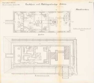 Leuchtfeuer und Nebelsignalanlage, Kap Arkona: Maschinenhaus: Grundriss, Fundament 1:50