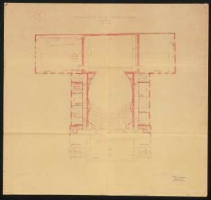 Städtische Bühne, Hildesheim Wiederaufbau: Grundriss 2. Rang 1:100