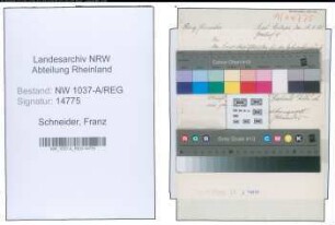 Entnazifizierung Franz Schneider , geb. 00.00.0000 ()