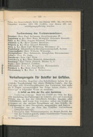 Verhaltungsregeln für Schiffer bei Unfällen.