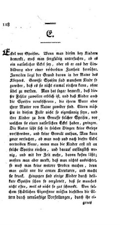 Ekel vor Speisen