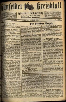 Erste Ausgabe vom Dienstag, den 24. April 1928.
