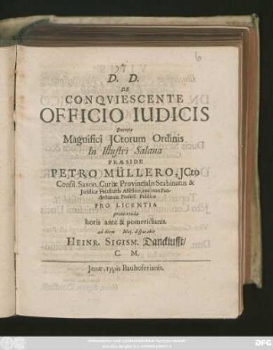 De Conquiescente Officio Iudicis