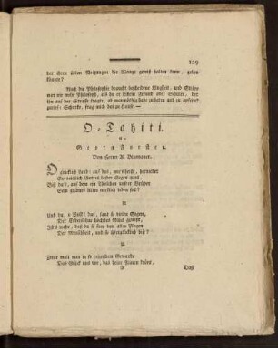 O-Tahiti An Georg Forster