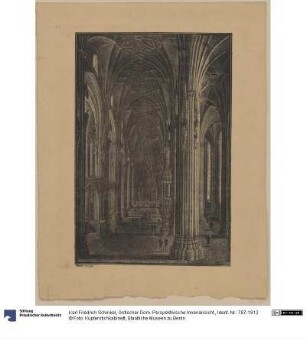 Gotischer Dom. Perspektivische Innenansicht.