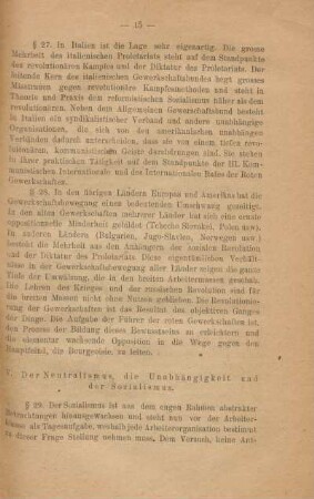 V. Der Neutralismus, die Unabhängigkeit und der Sozialismus.