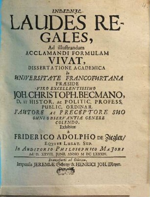 Laudes Regales, Ad illustrandam Acclamandi Formulam Vivat