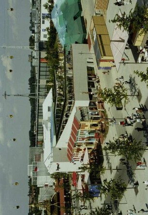 Hannover. Weltausstellung. Singapurischer Pavillon (1995/2000, Pico Art International Pte Ltd). Blick vom Pavillon Cyclebowl