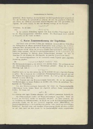 C. Kurze Zusammenfassung der Ergebnisse.