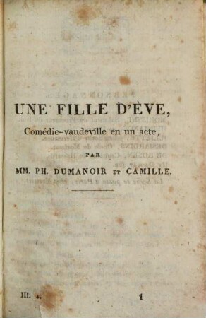 Une fille d'Ève : comédie-vaudeville en un acte