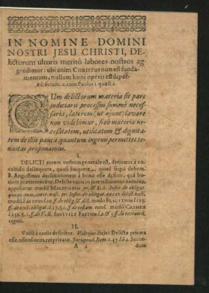 Cum delictorum materia sit pars iudiciarii processus summe necessaria ...
