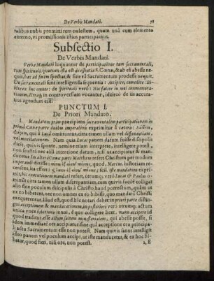 Subsectio I. De Verbis Mandati.