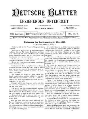 Entlassung der Konfirmanden 29. März 1890