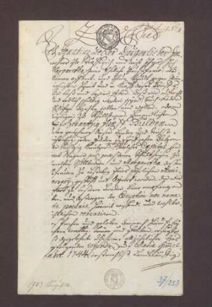 Schuldverschreibung von Ignaz Becker von Stupferich gegen die Heiligen zu Schöllbronn