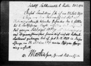 Brief des Generalfeldmarschalls August von Mackensen vom 20. Februar 1936 zum von ihm im Deutsch-Französischen Krieg getragenen Bandelier