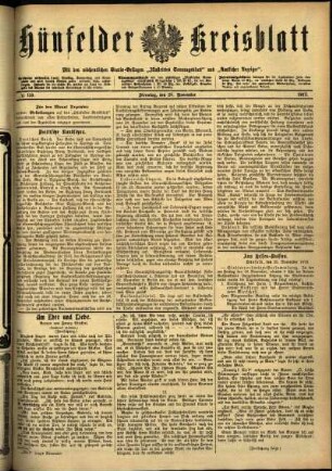 Ausgabe vom Dienstag, den 26. November 1912.
