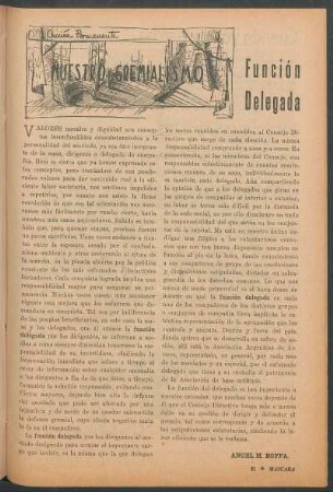 Función delegada : Nuestro gremialismo