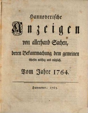 Hannoverisches Magazin, 2. 1764