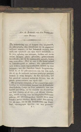 Aan de Redactie van den Nederlandschen Hermes.