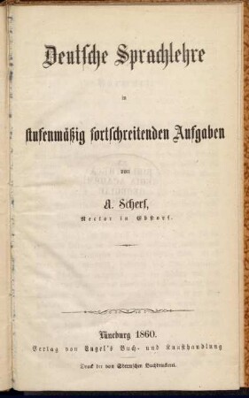 Deutsche Sprachlehre in stufenmäßig fortschreitenden Aufgaben