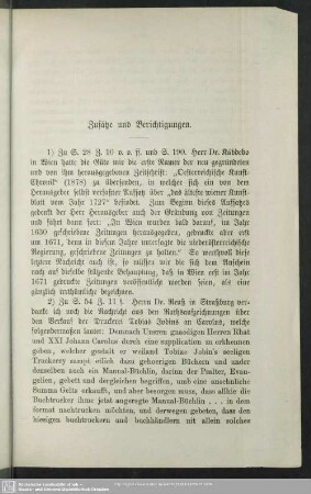 Zusätze und Berichtigungen