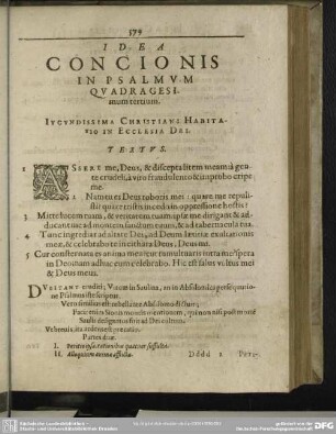 Idea Concionis In Psalmum Quadragesimum tertium