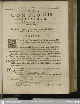 Idea Concionis In Psalmum Quadragesimum tertium