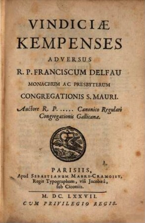 Vindiciae Kempenses adversus Franciscum Delfau