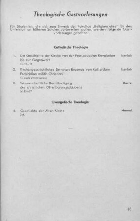 Theologische Gastvorlesungen
