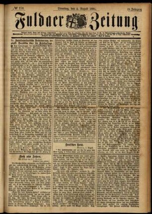 Ausgabe vom Dienstag, den 04. August 1891.