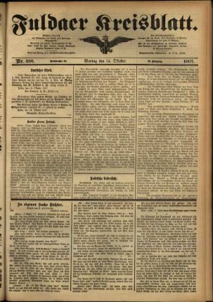 Ausgabe vom Montag, den 14. Oktober 1907.