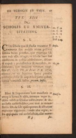 Tit. XIII De Scholis Et Universitatibus.