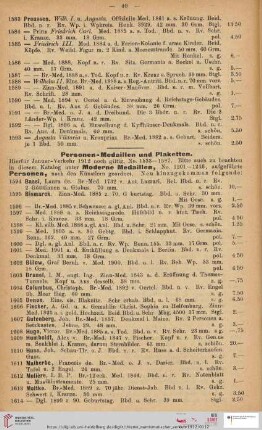 Personen-Medaillen und Plaketten (Nr. 1594 - 1755)