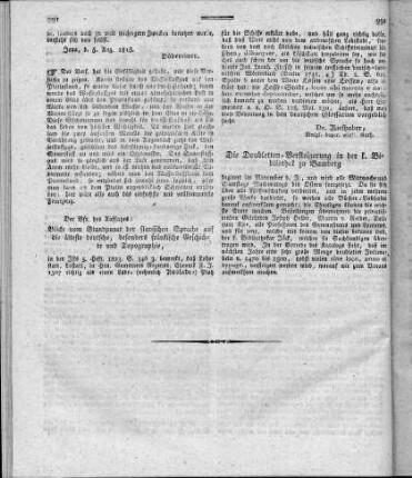 Die Doubletten-Versteigerung in der k. Bibliothek zu Bamberg