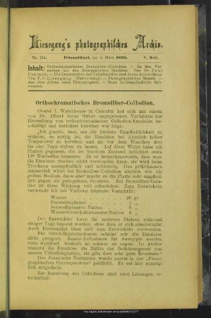 Orthochromatisches Bromsilber-Collodion