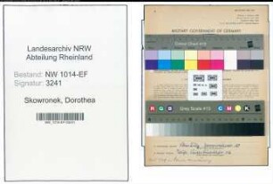Entnazifizierung Dorothea Skowronek , geb. 14.10.1919 (Lehrerin)