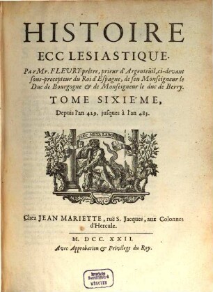 Histoire Ecclesiastique, 6. Depuis l'an 429. jusques à l'an 483