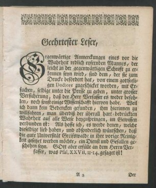 Geehrtester Leser