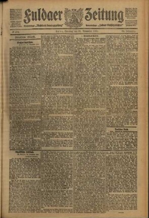 Zweite Ausgabe vom Samstag, den 27. November 1909.