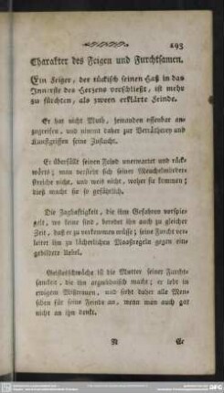 Charakter des Feigen und Furchtsamen