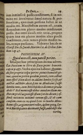Principium IV. Quod non est, non potest perire.