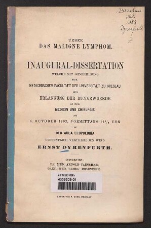 Ueber das maligne Lymphom