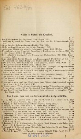 Antiquarisches Bücherverzeichnis. 84. 1879