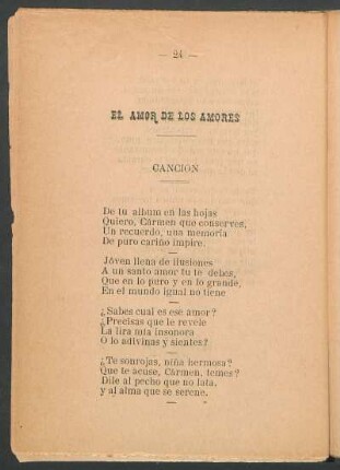 El amor de los amores : Canción