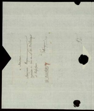 [Umschlag eines Briefes von Mal'cov an Heyne vom 30.11.1797]