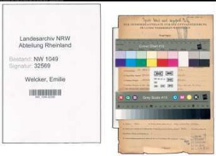 Entnazifizierung Emilie Welcker , geb. 24.03.1902 (Sekretaerin)