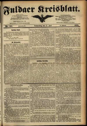 Ausgabe vom Donnerstag, den 17. Juni 1909.